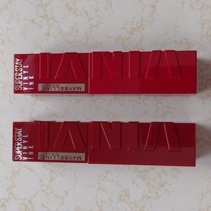 Two New sealed Maybelline Superstar Vinyl Ink Lipstick, Amazing Colors